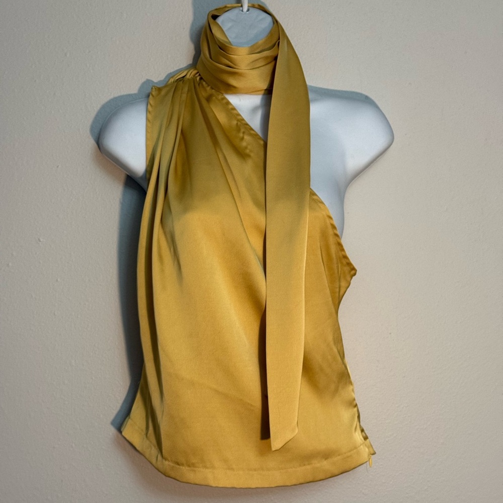 Elegant Mustard Halter Blouse
